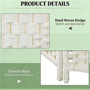 White Three-Panel Folding Privacy <b>Screen</b> Bedroom Partition <b>Wall</b> Room Divider - Product Image 3