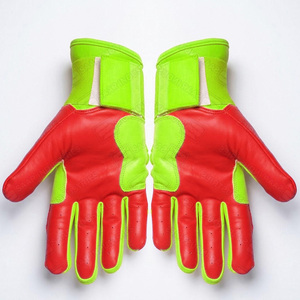 Guantes de Bateo de Cuero Rojos y Verdes con Cierre de Velcro, Unisex, para Adultos, Duraderos, Ecológicos, de Secado Rápido, Tallas XXL y XL - Product Image 4