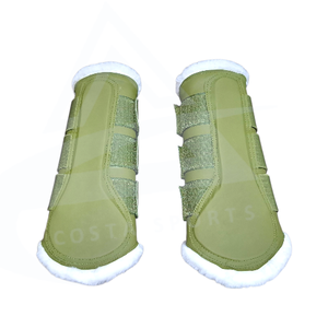 Multi Colors Matching Elastic&Velcro <b>Fur</b> & Rexin Horse Brushing Boots - Product Image 6