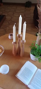 Wooden <b>Candle</b> Stand Beautiful Natural Wooden Candlestick Holder for Living Room Shelf Decoration Handmade and Warm <b>Candle</b> Stand - Product Image 4
