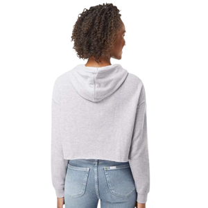   เสื้อฮู้ดครอป Heather Grey Excellence สำหรับผู้หญิง ผ้าฟลีซ สีดำเทา แขนยาว สวมใส่สบาย - Product Image 4