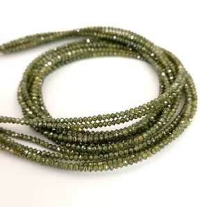 Cuentas Redondas Facetadas de Diamante Verde Natural de 1.5-2.2mm, Cuentas Sueltas de Piedras Preciosas para la Fabricación de Joyería al por Mayor - Product Image 3