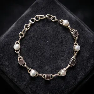 Spring Grass Green Peridot Authentic 925 Sterling Silver Bracelet Bezel Setting for Women - Product Image 6