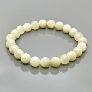 Natural White Moonstone 8mm Smooth Round AA Grade Gemstone Beads <b>Stretch</b> <b>Bracelet</b> Healing Jewelry Wholesale - Product Image 5