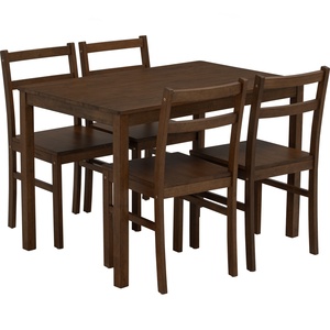 Minimalist Solid Wood Dining Set Walnut Finish Dining <b>Table</b> With 4 Chairs Walnut Home Dining Room Furniture - Product Image 1