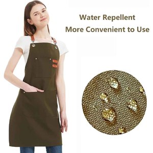 ผ้ากันเปื้อนครัวแบบขายส่ง ผ้าแคนวาส สกรีนโลโก้ได้ ผ้าฝ้ายกันน้ำ ผ้ากันเปื้อนเชฟสำหรับทำอาหาร ผ้ากันเปื้อนแบบปรับได้ มีกระเป๋า - Product Image 5