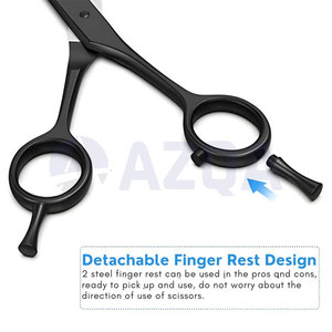Premium Quality Stainless Steel Black Barber Hair Cutting Scissors with PU <b>Leather</b> <b>Pouch</b> Professional Salon Shears <b>Tool</b> - Product Image 4