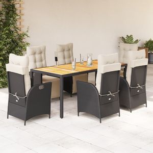 Juego de Comedor para Jardín en Blanco Crema y Negro - Product Image 1