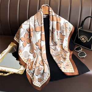 90*90Cm Square Scarf Twill Silk Feeling Women Head Shawls and <b>Wraps</b> Luxury Hair Tree Print <b>Neck</b> Scarves Hijab Bandana Pashmina - Product Image 2