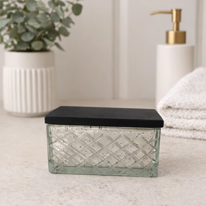 Porte-bougies et lanternes en verre argenté personnalisé avec couvercle en bois de manguier, vides, pour décorations de Noël et de fêtes à la maison - Product Image 4