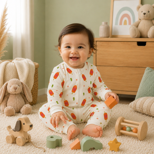 Mameluco de Manga Larga para Bebé Unisex, 100% Algodón Estampado |   Cremallera bidireccional con estampado de paletas, suave y transpirable, para todas las estaciones, para recién nacidos e infantes - Product Image 2