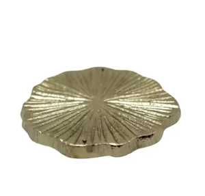 Luxury Round Brass <b>Trivet</b> Sunburst Textured Gold Metal Hot Pad Heat Resistant Footed Kitchen Countertop Coaster Pot Stand - Product Image 1
