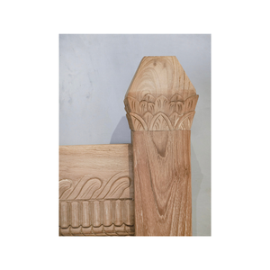 Cabecero de Cama de Madera de Teca Tallada con Diseño Floral, Nuevo, para Recámara Principal, Villa, Hotel, Resort - Product Image 5