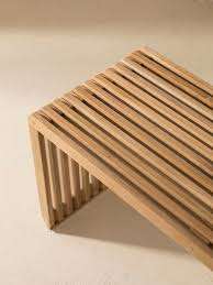 Banc Slavina en teck massif de haute qualité avec finition bois naturel pour intérieur ou extérieur. - Product Image 4