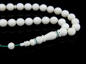 Tasbih en os de buffle de qualité supérieure, fait main, pour la prière musulmane - Product Image 4