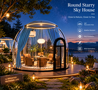 Dôme de Dîner Bulle Ronde en Bord de Lac avec Vue Panoramique à 360°, Option Rideau d'Intimité et Aménagement Intérieur Personnalisé