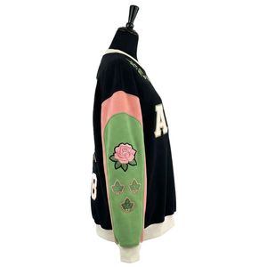 Sudadera de Forro Polar Ecológico para Mujer, Manga Larga, Color Negro, Verde y Rosa, Diseño Gráfico de Rayos de Sol, Estilo Casual - Product Image 3