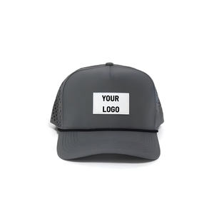 Tour Performance Breathable Custom Logo Golf Hat Full Perforated Panels Rope Waterproof Lightweight 5-Panel <b>Snapback</b> <b>Cap</b> - Product Image 3