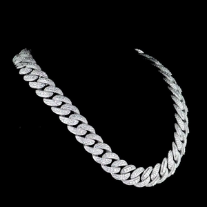 20mm <b>moissanite</b> diamond cuban chain 925 silver 80ct iced out <b>necklace</b> - Product Image 2