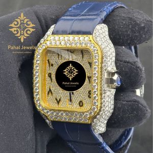 นาฬิกาข้อมือ Pahal Jewels สแตนเลสสตีลทรงเหลี่ยม ประดับเพชร คริสตัลแซฟไฟร์ สายหนัง ระบบอนาล็อก กลไกจักรกล ขนาด 30 มม. - Product Image 4