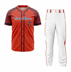 Uniforme de Béisbol para Hombre, Último Diseño, 100% Poliéster, Transpirable, Personalizable con Nombre del Equipo y Logotipo Frontal, Venta al Por Mayor - Product Image 1