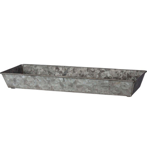 Juego de Dos Bandejas Rectangulares de Metal Galvanizado de Diseño Moderno con Patrón Escénico, Funciones Táctiles Móviles y Técnicas Artesanales - Product Image 1