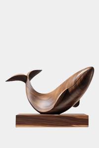 Sculpture de baleine rectangulaire en bronze faite à la main, art paysager moderne pour extérieur, décoration murale éclectique pour salle à manger et intérieur de maison - Product Image 4