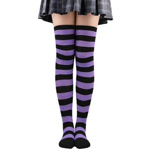 Women's Autumn Winter Christmas Halloween Knee-<b>High</b> Striped Cosplay <b>Socks</b> Breathable <b>Knitted</b> Long <b>Thigh</b> Coverage for Parties - Product Image 1