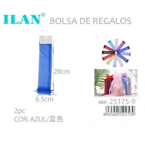 Sacchetto Regalo in Organza Ilan 6,5x28 Cm Blu per Bomboniere - Product Image 3