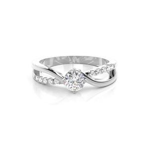 VDS 3.5CT Lab Grown Diamond Brilliant Cut <b>Solitaire</b> <b>Ring</b> | Women's 925 <b>Silver</b> Platinum Plated Band | DEF Color Ethnic Style - Product Image 1