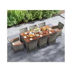 Juego de Mesa de Comedor de Mimbre y Ratán para 8 Personas, Diseño Moderno, Resistente, para Exteriores, No Apilable, Muebles para el Hogar, Embalaje en Cartón, Venta al Por Mayor - Product Image 2