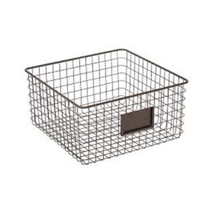 Metal <b>Wire</b> Storage <b>Basket</b> Rectangle Shape <b>Stackable</b> Multi Purpose Neatening Organizer Simple Design Customized Design <b>Basket</b> - Product Image 1