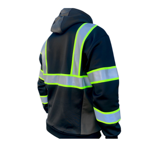 เสื้อฮู้ดสะท้อนแสง Hi Vis สำหรับผู้ชาย เสื้อแจ็คเก็ตนิรภัยสำหรับทำงาน ระบายอากาศได้ดี ผลิตจากโพลีเอสเตอร์ เหมาะสำหรับใส่ลำลองกลางแจ้งในฤดูใบไม้ร่วง ทรงปกติ - Product Image 6