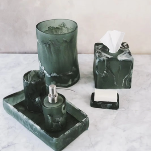 Ensemble d'accessoires de salle de bain de luxe 4 pièces en résine massif, écologique, moderne et classique, échantillon disponible, le plus vendu - Product Image 1