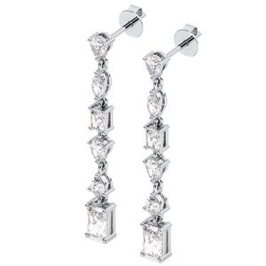 Pendientes de Diamantes Cultivados en Laboratorio CVD HPHT de REYES, Precio de Fábrica al por Mayor, en Oro Sólido de 14K, para Bodas y Fiestas, Joyería Fina - Product Image 4