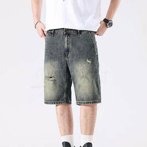 กางเกงขาสั้นผู้ชายคุณภาพสูง ลุคขาดๆ ซีดๆ สำหรับใส่ในชีวิตประจำวันช่วงฤดูร้อน - Product Image 2