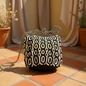 Sac à main artisanal de luxe indien, multicolore, forme baguette, durable, style ethnique, fait main, accessoires de mode en cristal, pour un usage décontracté - Product Image 3