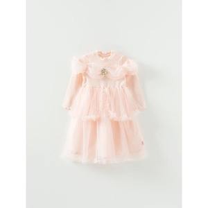 Robe superposée pour filles de style coréen OZKIZ, mode enfant, vente en gros, tissu en mousseline avec volants pour 2-7 ans, printemps/automne - Product Image 1