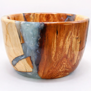 Cuenco Decorativo Hecho a Mano con Incrustaciones de Madera y Resina, Estilo Rústico, Verde, Madera Natural, Arte para Decoración del Hogar, No Tóxico, Tamaño 6, Regalos - Product Image 1