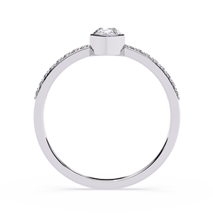 Anillo de Compromiso con Diamante Corte Pera para Mujer, Oro Blanco, Estilo Clásico, Diamantes Naturales Certificados por GIA - Product Image 4