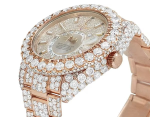 Montre Moissanite VVS de style moderne Montre poignet glacé à mouvement automatique personnalisée Montre-bracelet Hip Hop pour hommes au prix le plus bas - Product Image 4