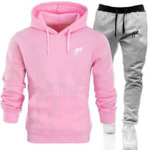 ชุดวอร์มกีฬาคุณภาพสูงสำหรับฤดูร้อนและฤดูใบไม้ร่วง เสื้อฮู้ดดี้ทรงหลวมโอเวอร์ไซส์ กางเกงจ็อกกิ้งขายาว ชุดเซ็ตเสื้อผ้ากีฬา - Product Image 6