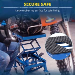 DURHAND 300 Lbs idraulico moto forbice Jack sollevamento piedi ruote per piccole moto da cross per rampe e stand - Product Image 3