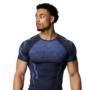 Camiseta de Compresión Gris Personalizada para Hombre, Manga Larga, Cuello Redondo, Ajustada, para Gimnasio, Entrenamiento, Deporte, Ropa Deportiva, Capa Base - Product Image 5