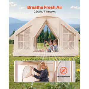 Tenda Gonfiabile 300D Oxford per 4-6 Persone, Facile da Montare, Tenda Glamping Gonfiabile con Pompa Manuale, TPU Resistente per 4 Stagioni, Compatibile con Falò - Product Image 5