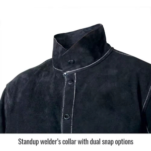 Vestes de travail en cuir personnalisées, résistantes aux flammes, pour mécaniciens, vente en gros, vêtements de travail FR, résistants au feu, pour soudeurs - Product Image 2