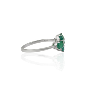 Hot Selling 925 Sterling <b>Silver</b> 100% Genuine Oval Shape <b>Emerald</b> & Round Diamond Fine Jewelry May Birthstone <b>Ring</b> Wholesale Price - Product Image 5