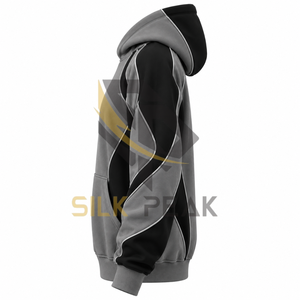 Sweat à capuche respirant pour homme, sans cordon, en polyester/coton écologique 220gsm/240gsm, tricoté, doublé, brodé et imprimé lettres, collection Printemps - Product Image 2