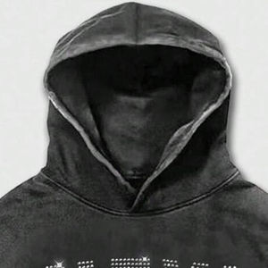 Glory Custom Sweat à capuche oversize pour homme, populaire, de haute qualité, avec imprimé lettres et croix en strass, à épaules tombantes classiques, effet délavé - Product Image 3