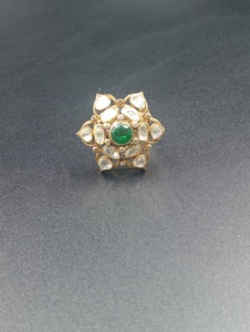 Vintage Flower <b>Cocktail</b> <b>Ring</b> 18K <b>Gold</b> Plated Emerald Cut Natural Stone Women Wedding Jewelry May Birthstone Classical <b>cocktail</b> - Product Image 1